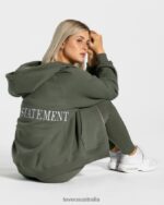 Clothing TEVEO Statement Oversized Jacket Khaki Women 2HL08D26 - Image 4