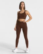 Clothing TEVEO Statement Scrunch Leggings Coffee Women 2HL08D112 - Image 3