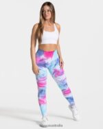 Clothing TEVEO Tie Dye Scrunch Leggings Cold Women 2HL08D59 - Image 3