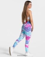 Clothing TEVEO Tie Dye Scrunch Leggings Cold Women 2HL08D59 - Image 5