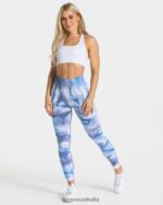 Clothing TEVEO Tie Dye Scrunch Leggings Ocean Women 2HL08D58 - Image 3