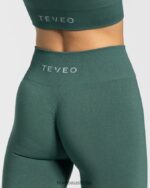 Clothing TEVEO Timeless Scrunch Leggings Dark green Women 2HL08D88 - Image 4