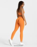 Clothing TEVEO Timeless Scrunch Leggings Orange Women 2HL08D93 - Image 5