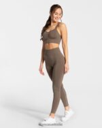 Clothing TEVEO Timeless Scrunch Leggings Taupe Women 2HL08D99 - Image 3