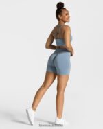 Clothing TEVEO Timeless Scrunch Short Steel Blue Women 2HL08D225 - Image 3