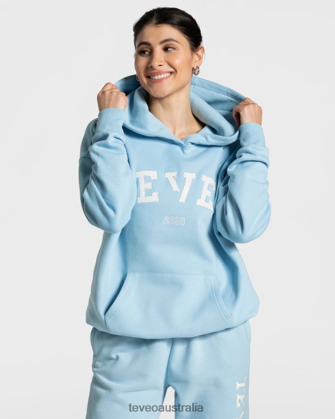 Clothing TEVEO College Oversized Hoodie Baby Blue Women 2HL08D37