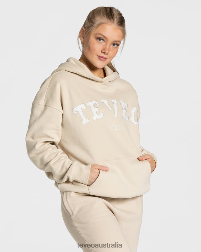 Clothing TEVEO College Oversized Hoodie Beige Women 2HL08D38