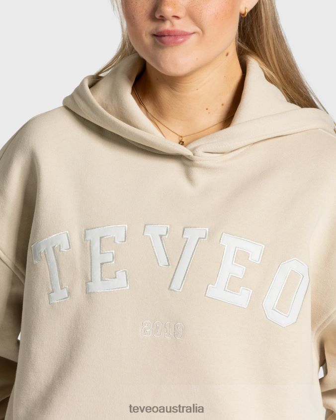 Clothing TEVEO College Oversized Hoodie Beige Women 2HL08D38