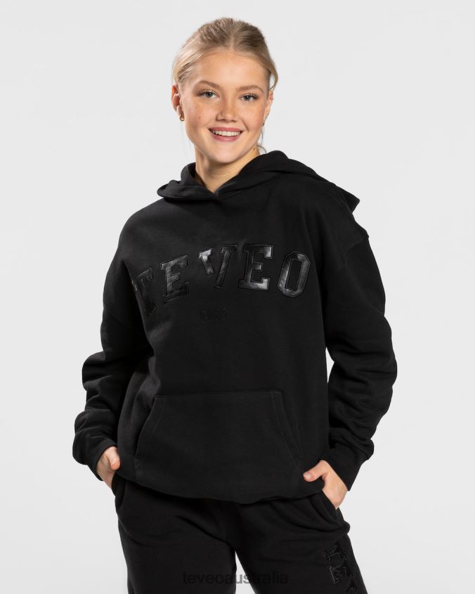 Clothing TEVEO College Oversized Hoodie Black Women 2HL08D40