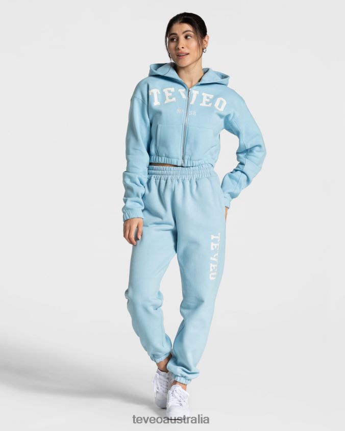 Clothing TEVEO College Zip Hoodie Baby Blue Women 2HL08D44