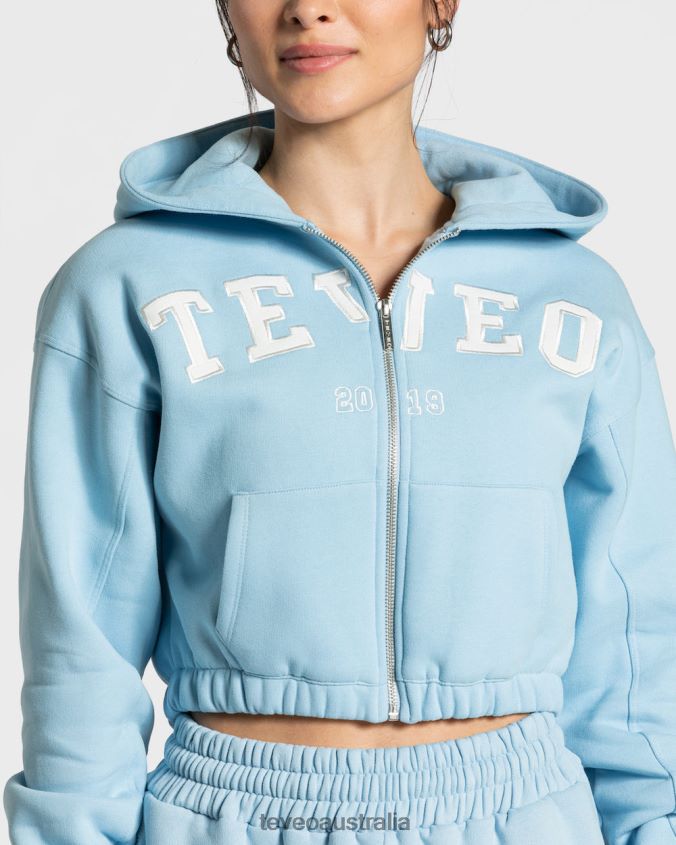 Clothing TEVEO College Zip Hoodie Baby Blue Women 2HL08D44