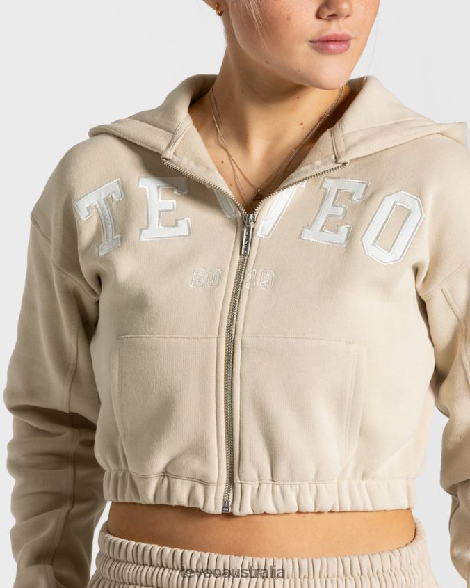 Clothing TEVEO College Zip Hoodie Beige Women 2HL08D43