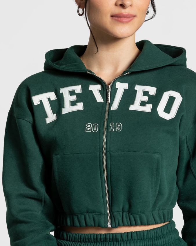 Clothing TEVEO College Zip Hoodie Dark green Women 2HL08D34