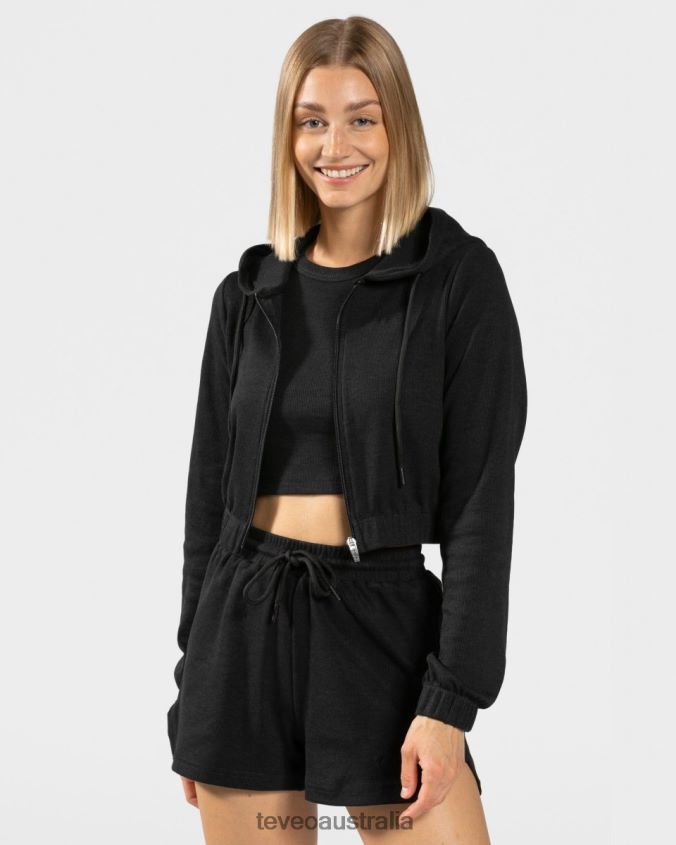 Clothing TEVEO Lounge Zip Hoodie Black Women 2HL08D48