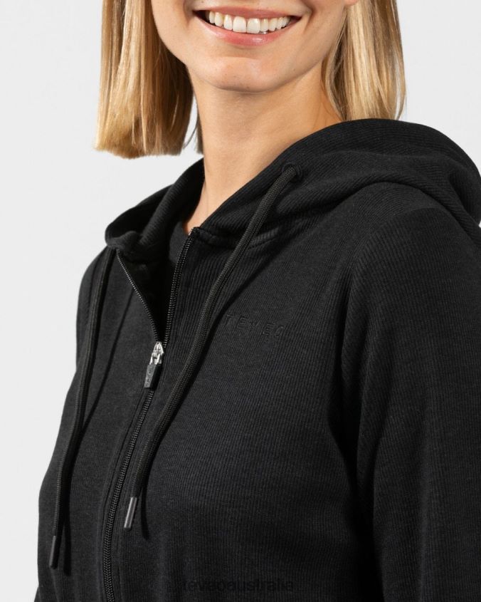 Clothing TEVEO Lounge Zip Hoodie Black Women 2HL08D48