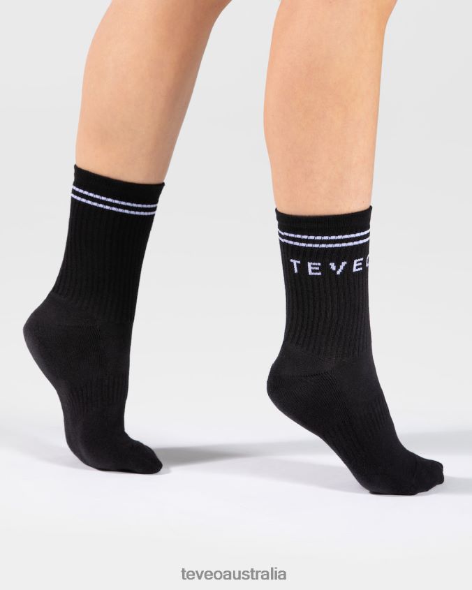 Clothing TEVEO Crew Socks (2pcs) Black Women 2HL08D274