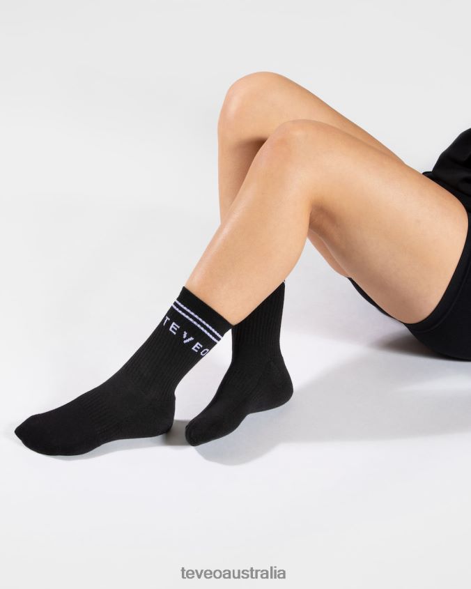 Clothing TEVEO Crew Socks (2pcs) Black Women 2HL08D274