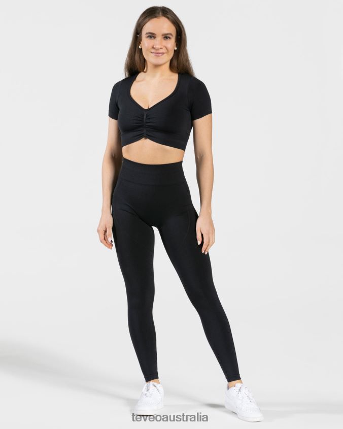 Clothing TEVEO Focus Crop Top Black Women 2HL08D459