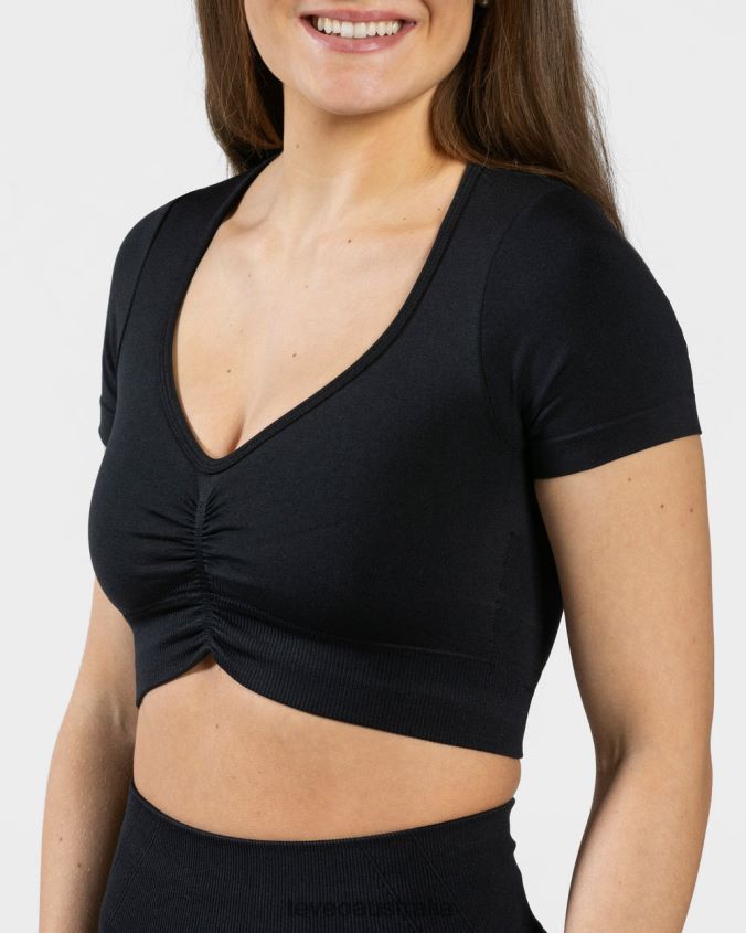 Clothing TEVEO Focus Crop Top Black Women 2HL08D459