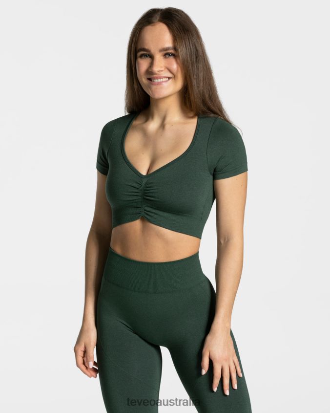 Clothing TEVEO Focus Crop Top Dark green Women 2HL08D455