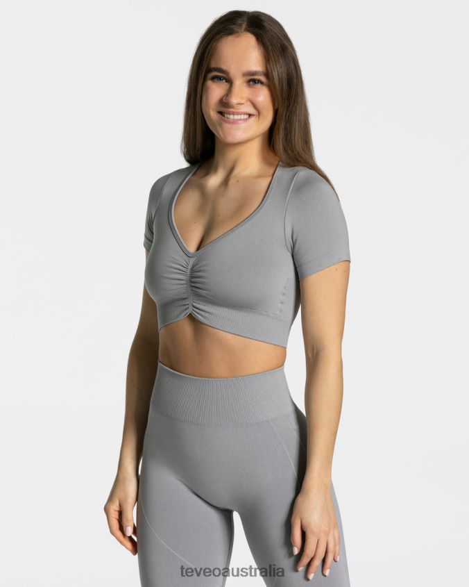 Clothing TEVEO Focus Crop Top Grey Women 2HL08D456