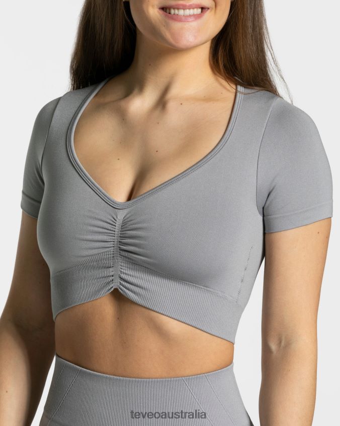 Clothing TEVEO Focus Crop Top Grey Women 2HL08D456