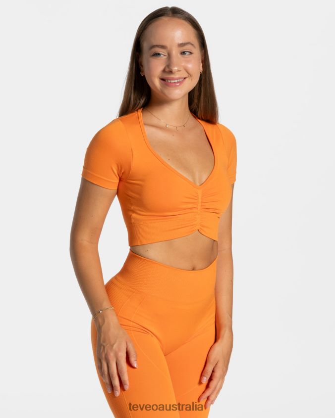 Clothing TEVEO Focus Crop Top Orange Women 2HL08D457