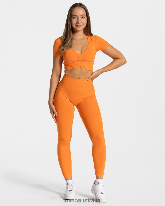 Clothing TEVEO Focus Crop Top Orange Women 2HL08D457