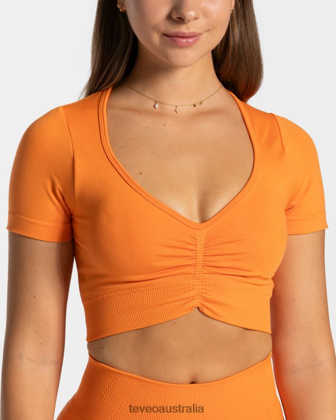 Clothing TEVEO Focus Crop Top Orange Women 2HL08D457