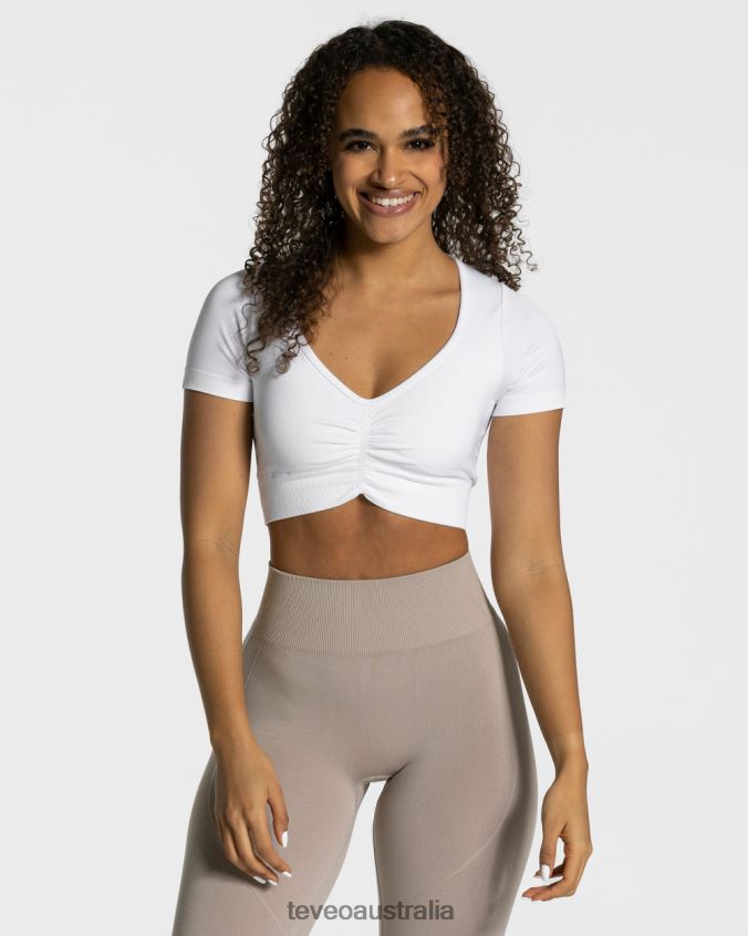 Clothing TEVEO Focus Crop Top White Women 2HL08D462