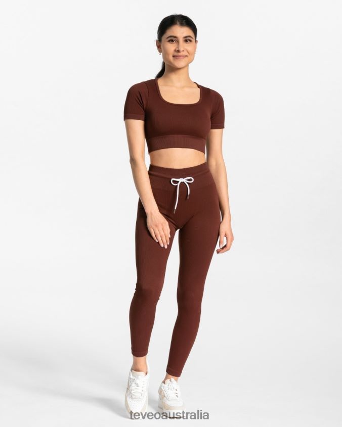 Clothing TEVEO Ribbed Crop Top Mahogany Women 2HL08D440