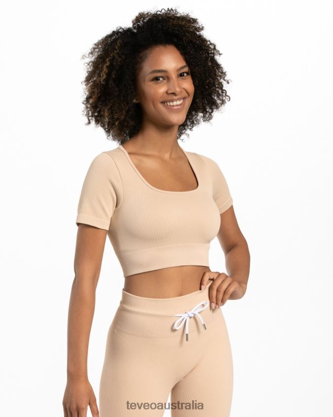 Clothing TEVEO Ribbed Crop Top Nude Women 2HL08D439