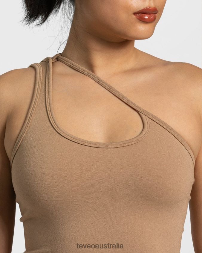 Clothing TEVEO Sassy One Shoulder Top Beige Women 2HL08D431