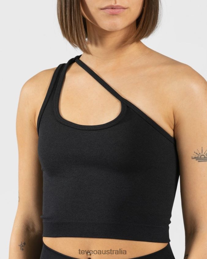 Clothing TEVEO Sassy One Shoulder Top Black Women 2HL08D433