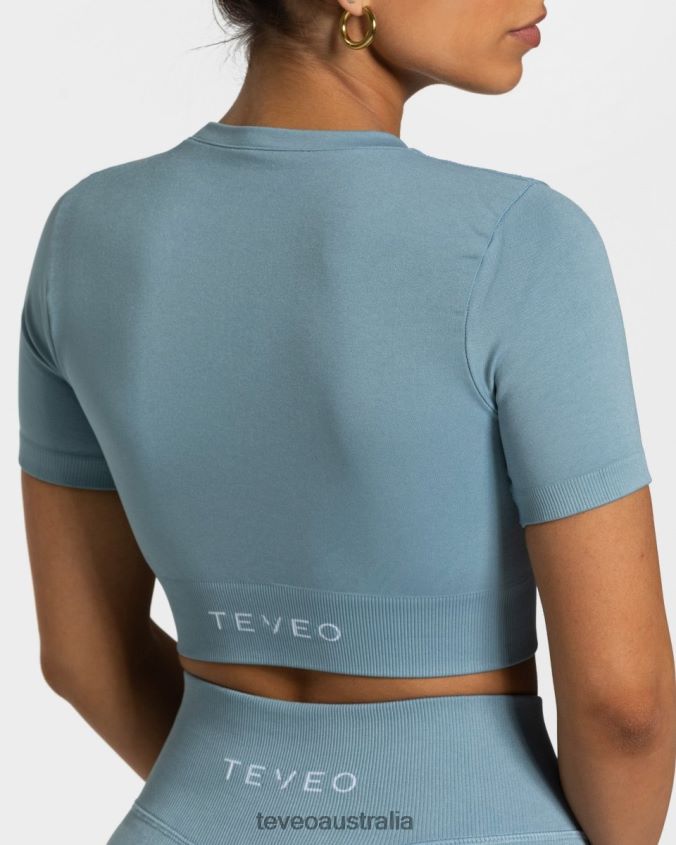 Clothing TEVEO Sensation Crop Top Steel Blue Women 2HL08D446