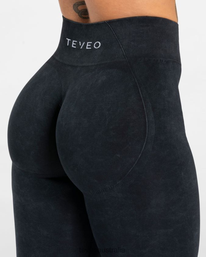 Clothing TEVEO Acid Covert Scrunch Leggings Black Women 2HL08D49