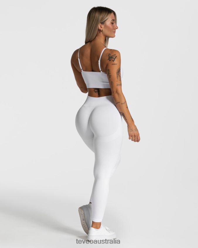 Clothing TEVEO Elegant Scrunch Leggings White Women 2HL08D156