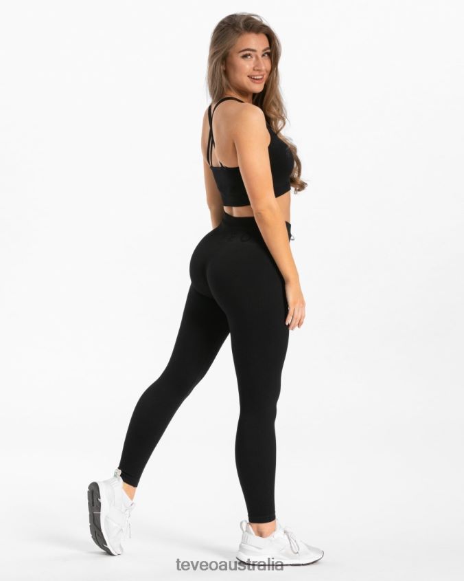 Clothing TEVEO Ribbed Leggings Black Women 2HL08D144