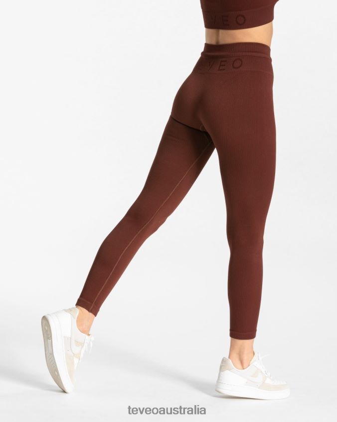 Clothing TEVEO Ribbed Leggings Mahogany Women 2HL08D142