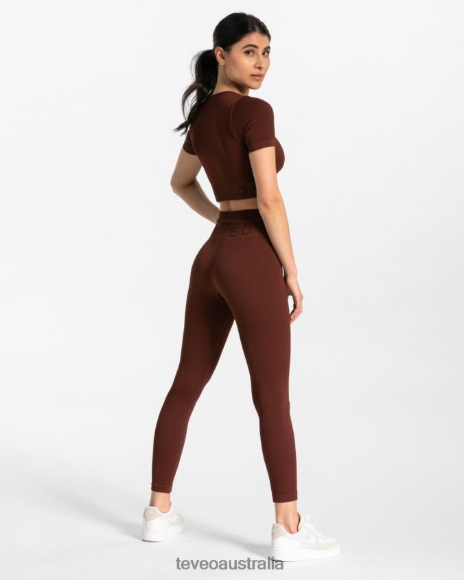 Clothing TEVEO Ribbed Leggings Mahogany Women 2HL08D142