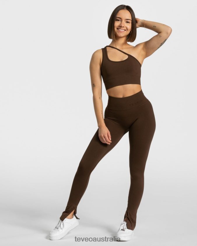 Clothing TEVEO Sassy Slit Leggings Brown Women 2HL08D137