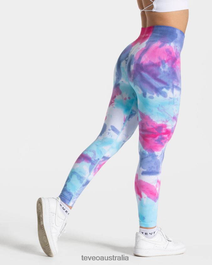 Clothing TEVEO Tie Dye Scrunch Leggings Cold Women 2HL08D59