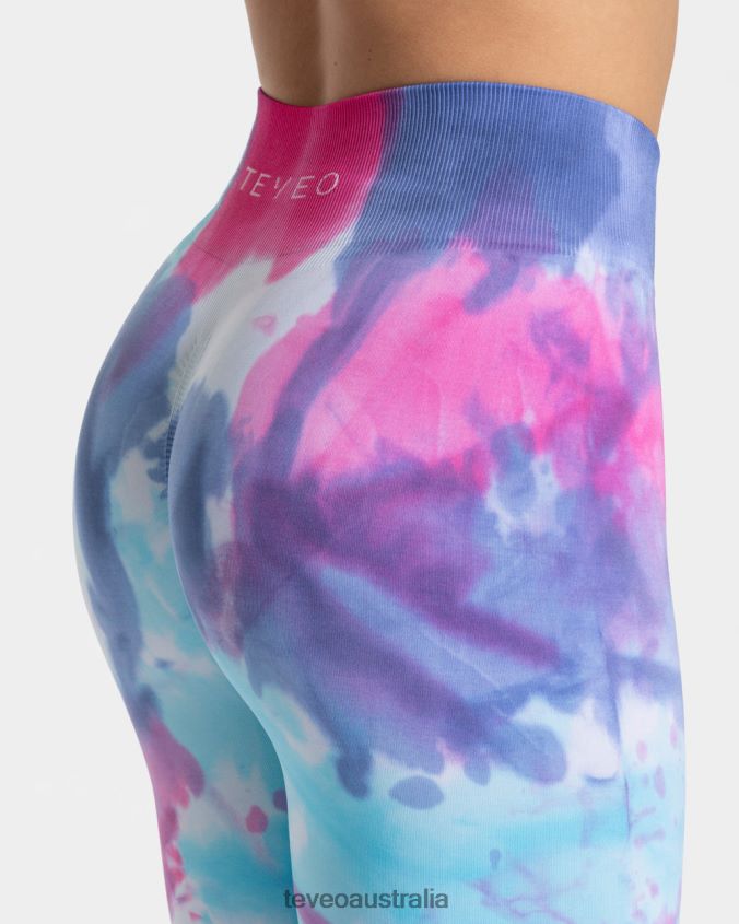 Clothing TEVEO Tie Dye Scrunch Leggings Cold Women 2HL08D59