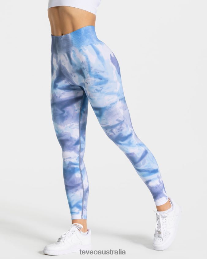 Clothing TEVEO Tie Dye Scrunch Leggings Ocean Women 2HL08D58