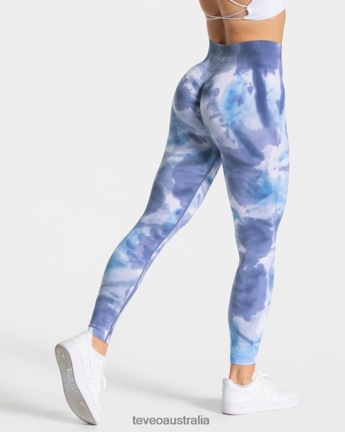 Clothing TEVEO Tie Dye Scrunch Leggings Ocean Women 2HL08D58