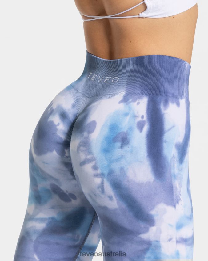 Clothing TEVEO Tie Dye Scrunch Leggings Ocean Women 2HL08D58