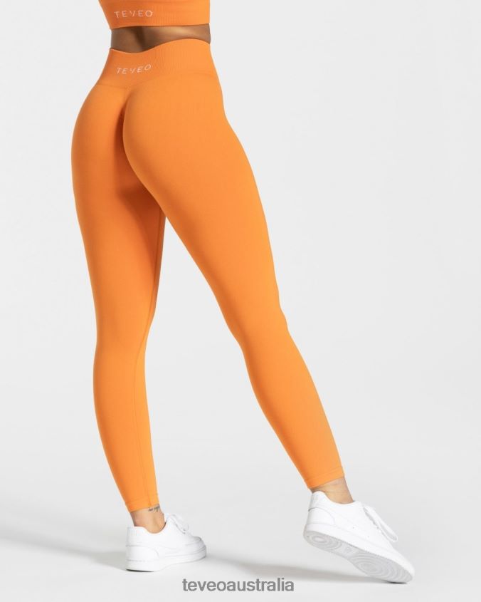 Clothing TEVEO Timeless Scrunch Leggings Orange Women 2HL08D93