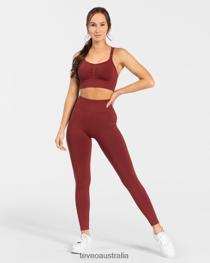 Clothing TEVEO Timeless Scrunch Leggings Wine red Women 2HL08D101