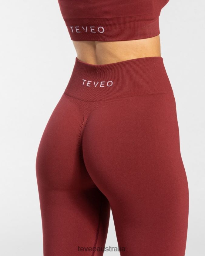 Clothing TEVEO Timeless Scrunch Leggings Wine red Women 2HL08D101