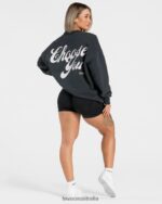 Clothing TEVEO Acid Oversized Sweater Black Women 2HL08D5 - Image 5